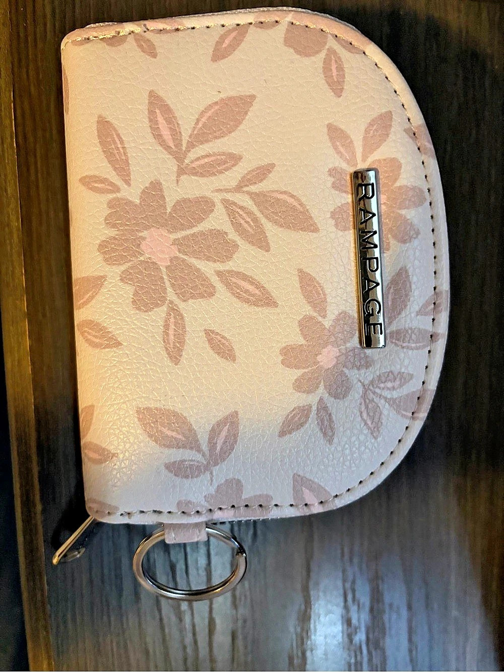Rampage Floral Zip Wallet in Pink & Cream
